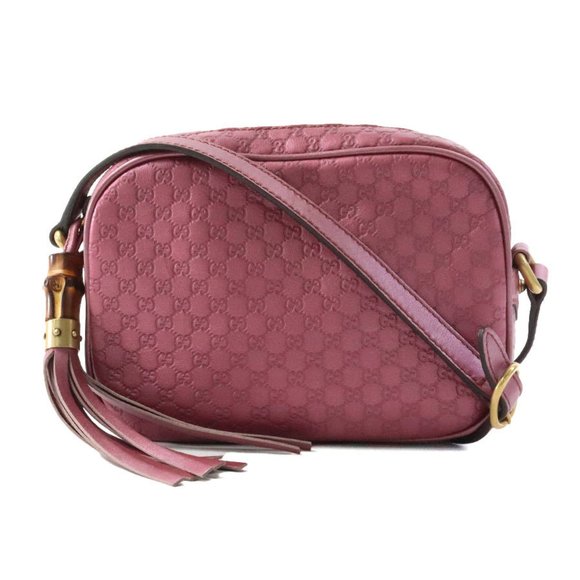 GUCCI Handbags - GUCCI Shoulder Bag Guccisima Leather Metallic Pink Women's 309538